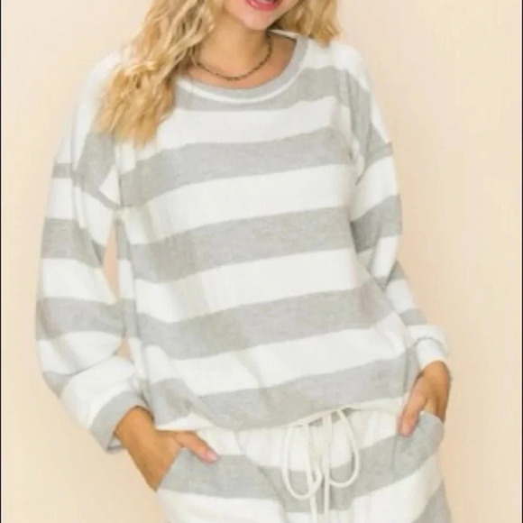 NWT lovely J Boutique Soft casual loungewear Short Set casual cozy - Picture 1 of 13